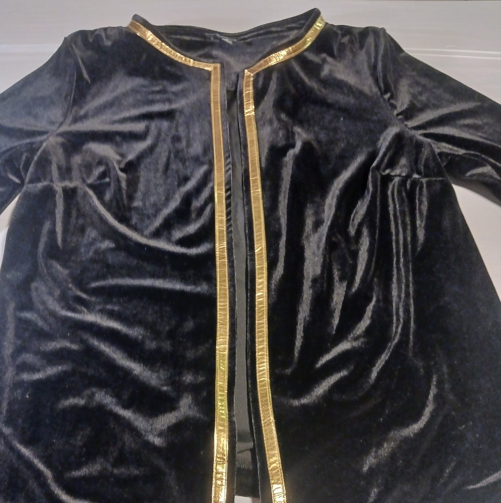 Elements black and gold open front blazer